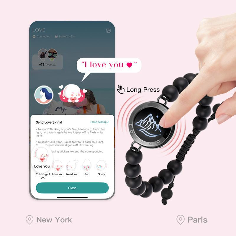【Creative Gifts】totwoo Sun&Moon Touch Bracelets Functional Love Connect Gift For Boyfriend or Girlfriend or your Familay 【Creative Gifts】totwoo Sun&Moon Touch Bracelets Functional Love Connect Gift For Boyfriend or Girlfriend or your Familay