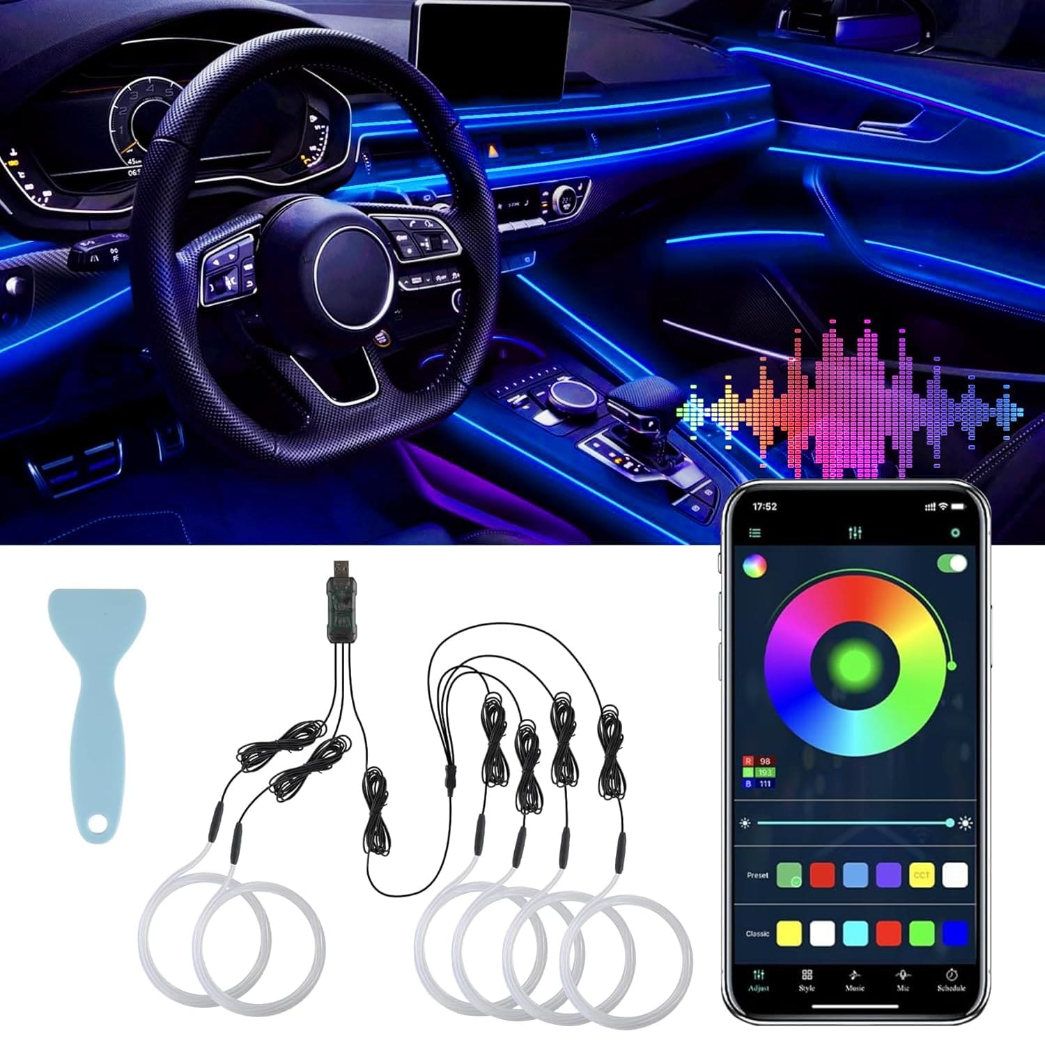 مصابيح LED ذكية داخلية للسيارة من LivTee