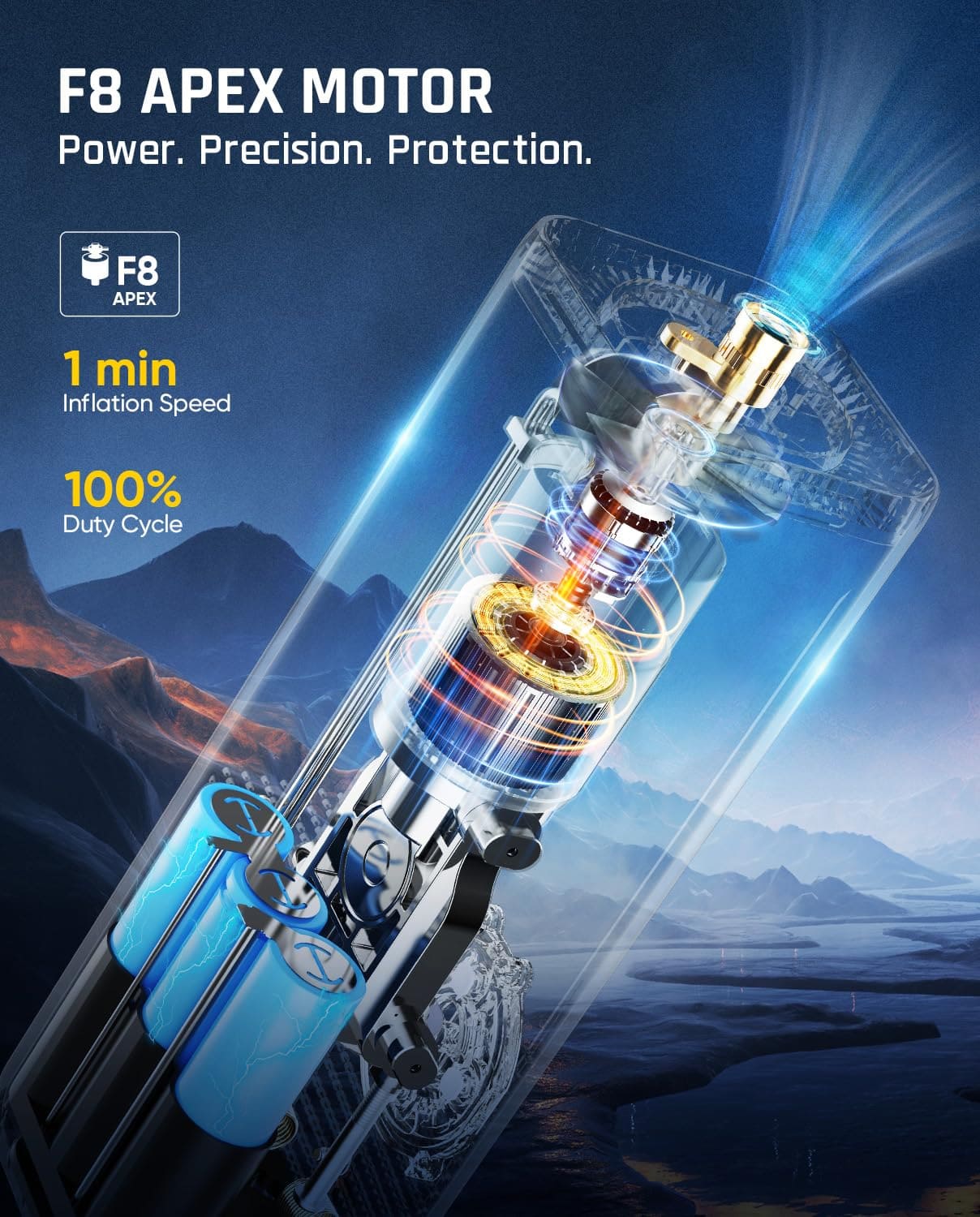 منفاخ إطارات فانتيك X8 APEX، ضاغط هواء محمول