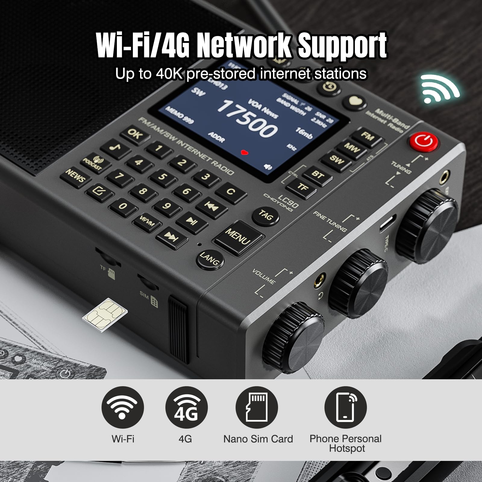 راديو Tecsun PL-990 الرقمي متعدد النطاقات (AM/FM، الموجات القصيرة والطويلة) راديو Tecsun PL-990 الرقمي متعدد النطاقات (AM/FM، الموجات القصيرة والطويلة)