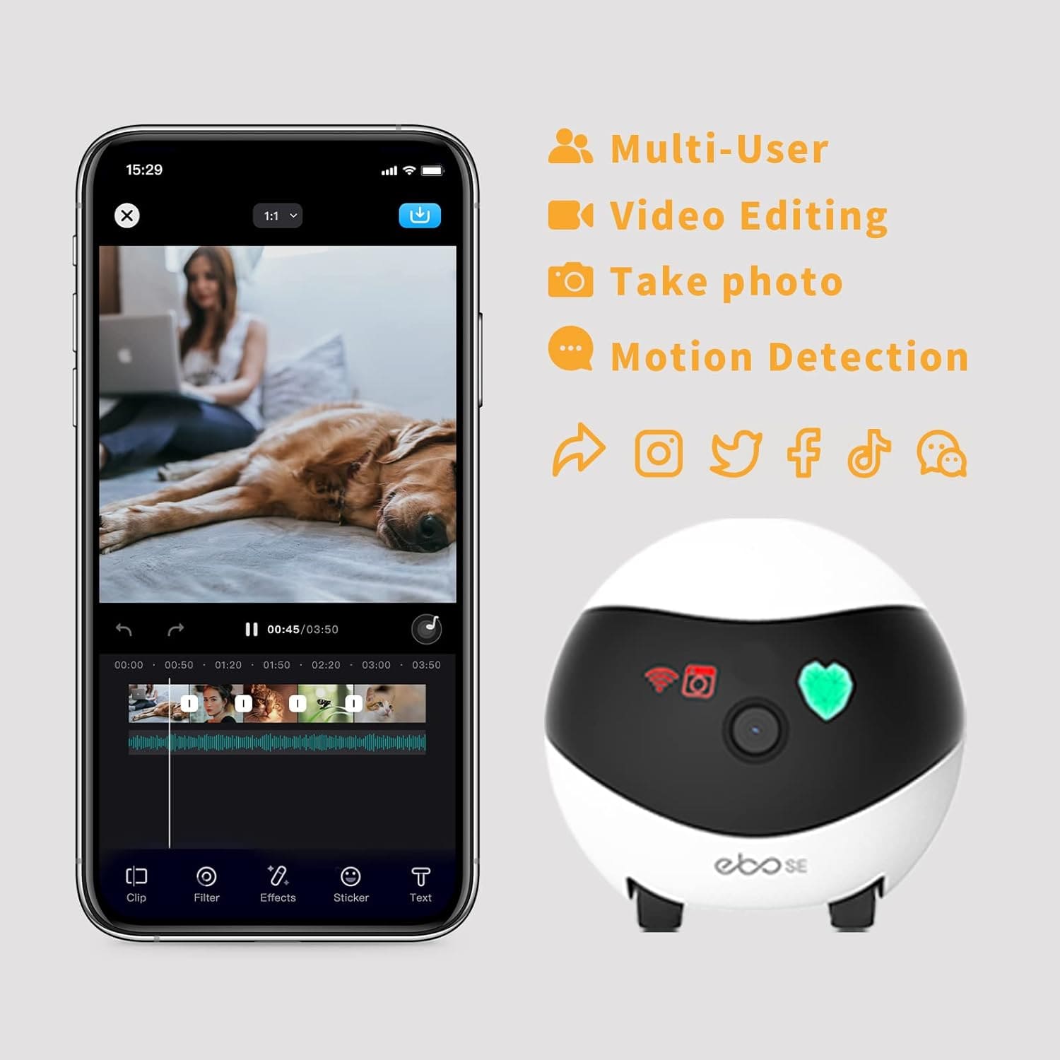 Enabot EBO SE FamilyBot روبوت الكاميرا المنزلية