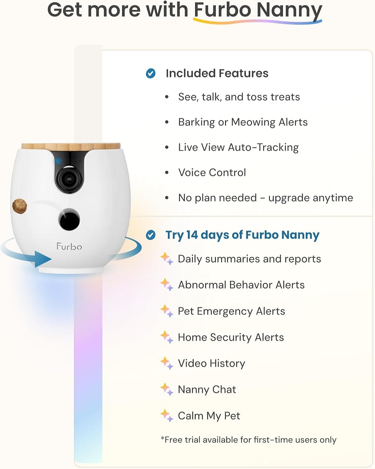 كاميرا الحيوانات الأليفة Petcube Bites 2 Lite، مع عضوية Furbo Nanny Premium المجانية لمدة 12 شهرًا كاميرا الحيوانات الأليفة Petcube Bites 2 Lite، مع عضوية Furbo Nanny Premium المجانية لمدة 12 شهرًا