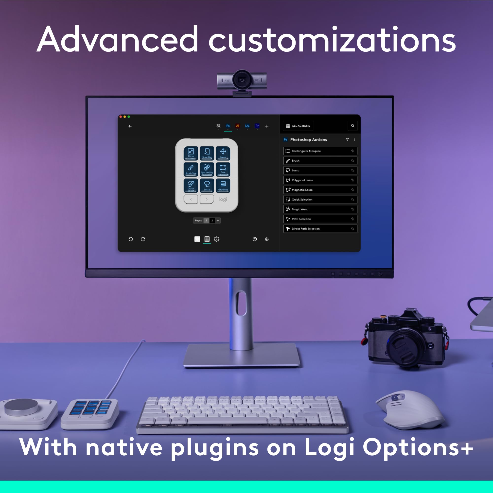 لوحة مفاتيح Logitech MX Creative Console ذات 9 أزرار قابلة للتخصيص لوحة مفاتيح Logitech MX Creative Console ذات 9 أزرار قابلة للتخصيص