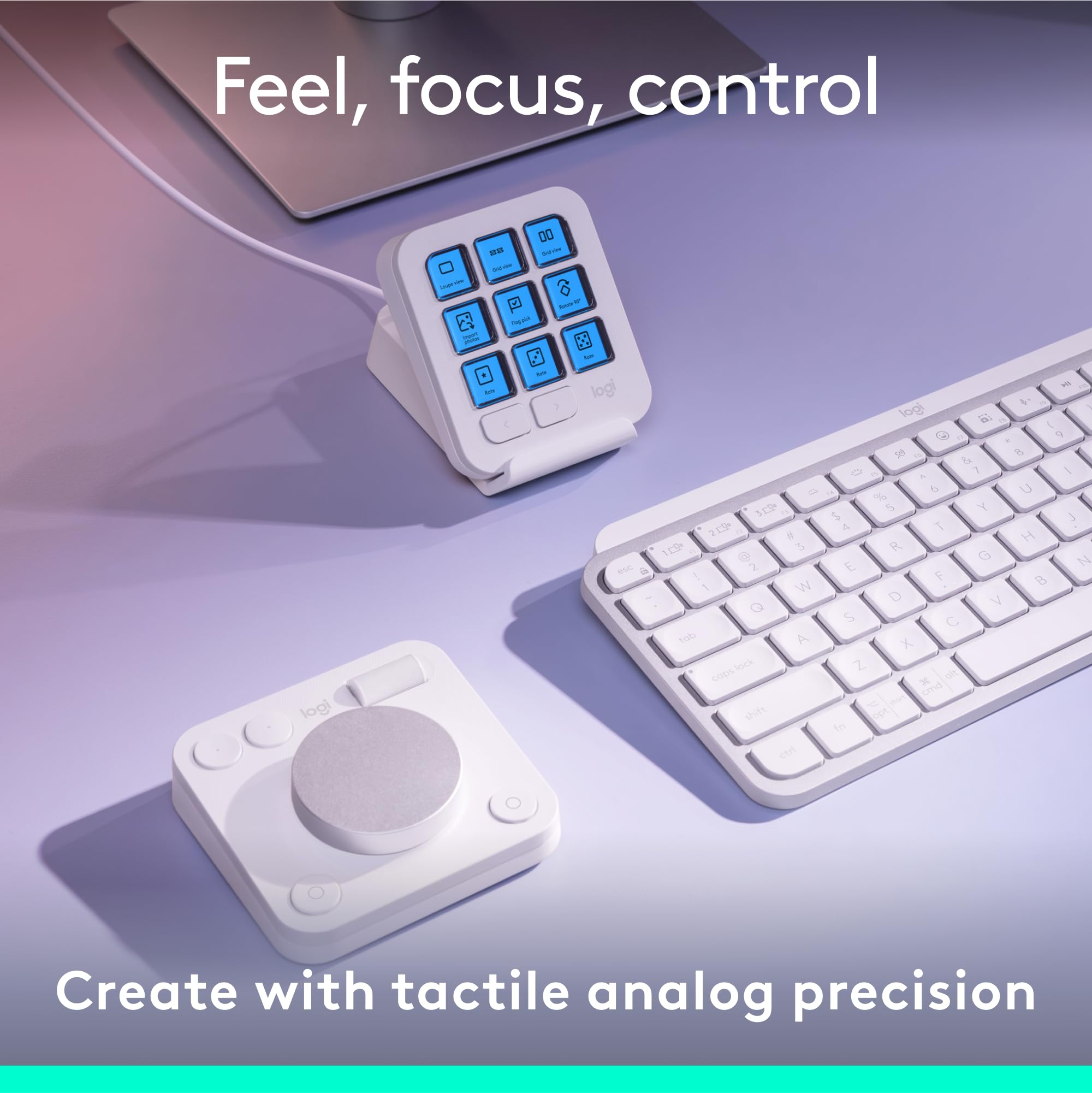 لوحة مفاتيح Logitech MX Creative Console ذات 9 أزرار قابلة للتخصيص لوحة مفاتيح Logitech MX Creative Console ذات 9 أزرار قابلة للتخصيص