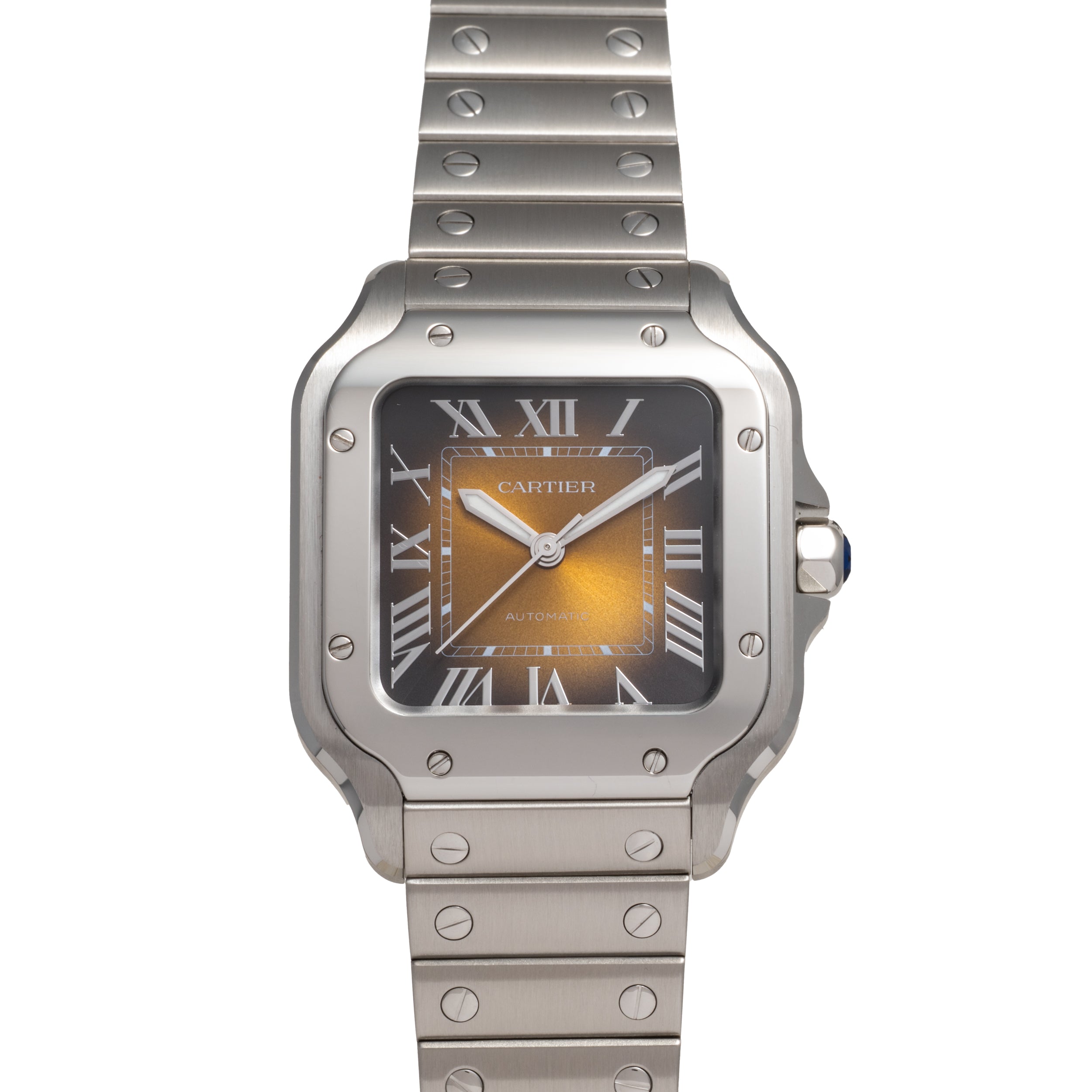 Santos De Cartier Watch Medium Model, Automatic Movement, Steel, Interchangeable Metal And Leather Bracelets Santos De Cartier Watch Medium Model, Automatic Movement, Steel, Interchangeable Metal And Leather Bracelets