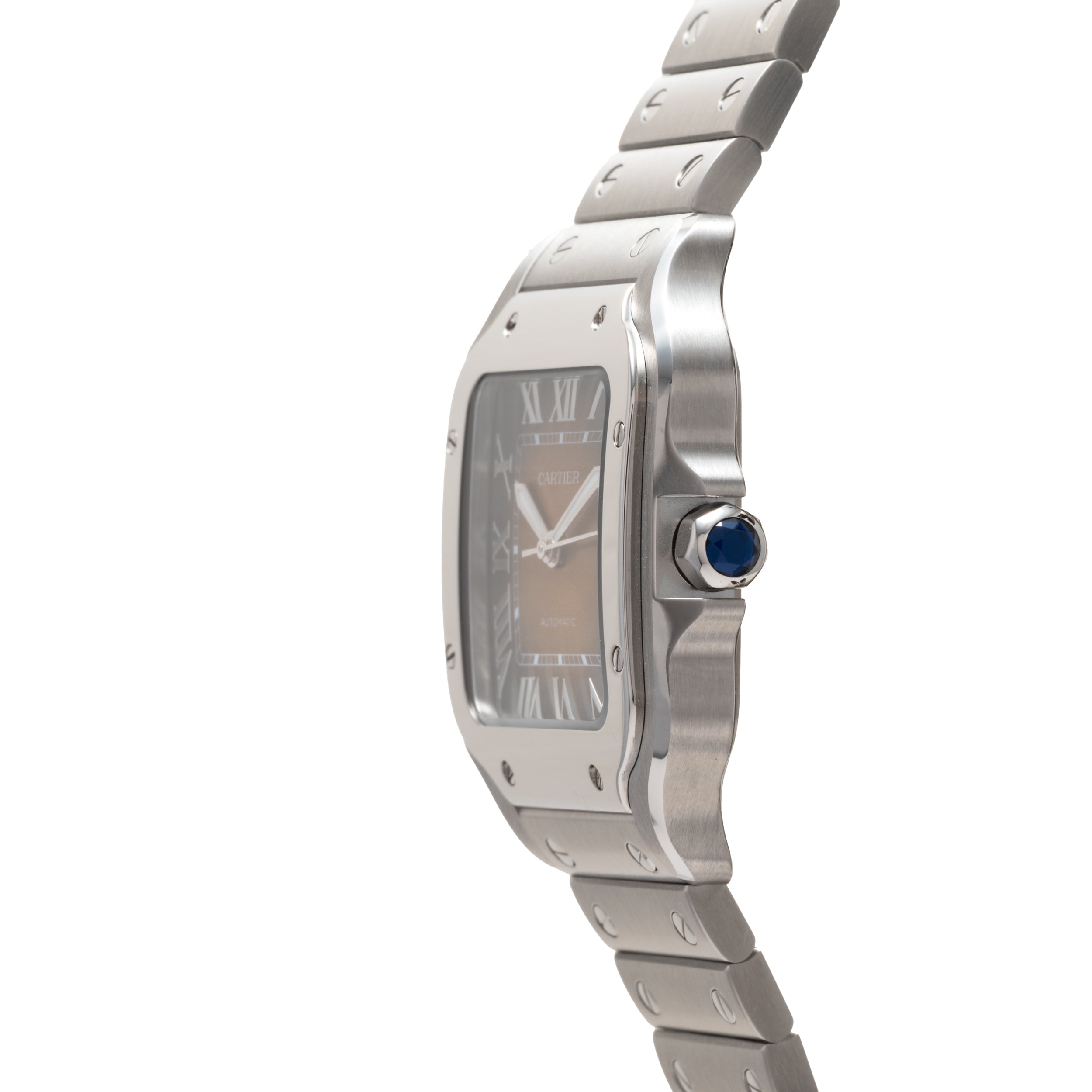 Santos De Cartier Watch Medium Model, Automatic Movement, Steel, Interchangeable Metal And Leather Bracelets Santos De Cartier Watch Medium Model, Automatic Movement, Steel, Interchangeable Metal And Leather Bracelets