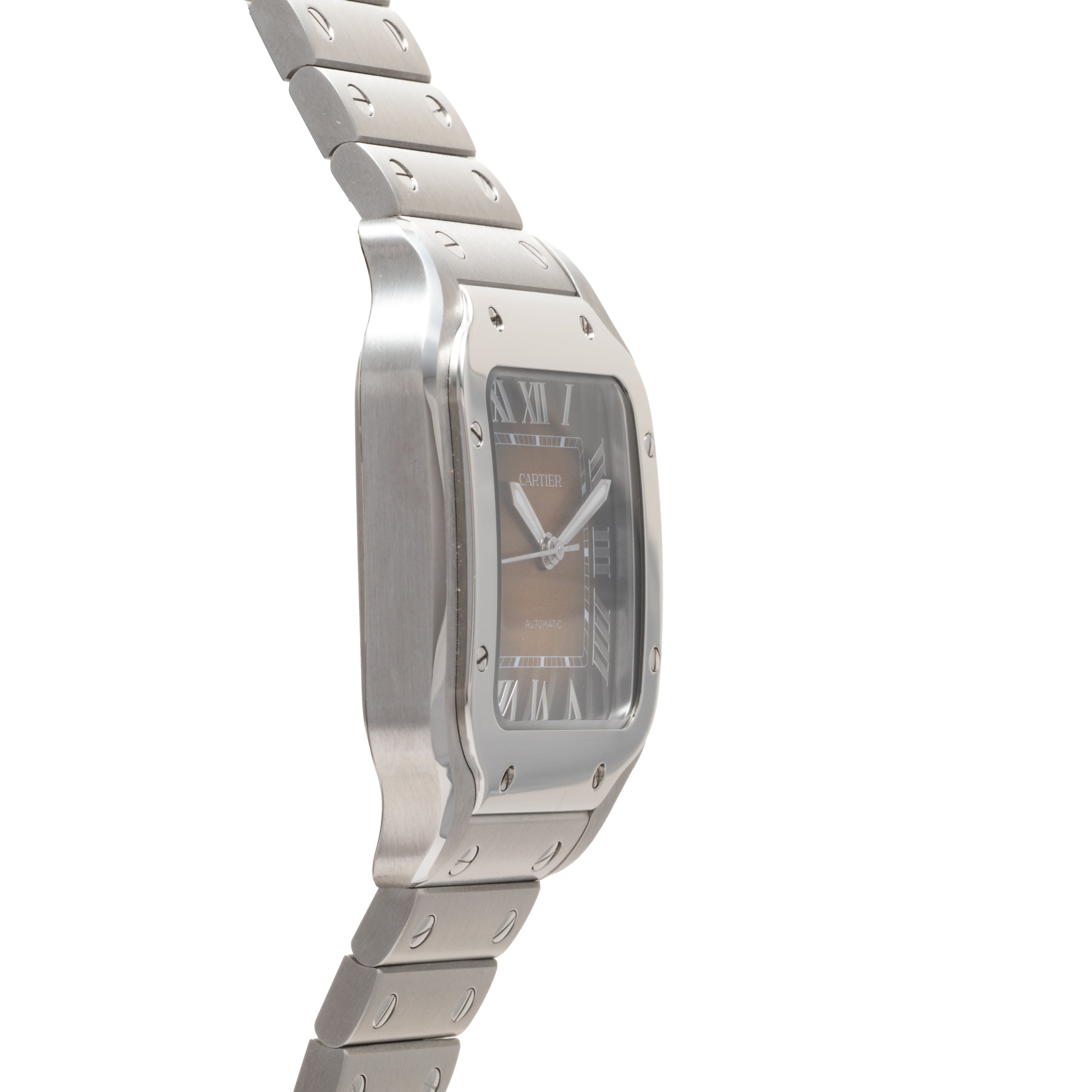 Santos De Cartier Watch Medium Model, Automatic Movement, Steel, Interchangeable Metal And Leather Bracelets Santos De Cartier Watch Medium Model, Automatic Movement, Steel, Interchangeable Metal And Leather Bracelets